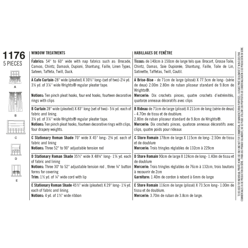 Window Treatments, Sizes: OS (ONE SIZE), Simplicity Pattern #1176 