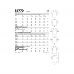 Выкройка: Misses` Tops and Sash, Butterick B6770A 