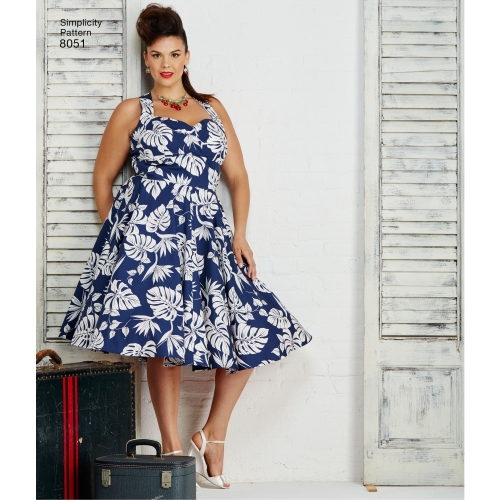 Naistele pluss-suuruses: kleidid, Simplicity Pattern #8051 