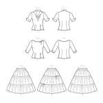 Simplicity Sewing Pattern Misses` Blouses and Skirt, SS9537 