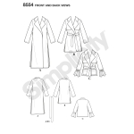 Naiste ja väikesekasvuliste Petite-naiste mantlid ja jakid, Simplicity Pattern # 8554 