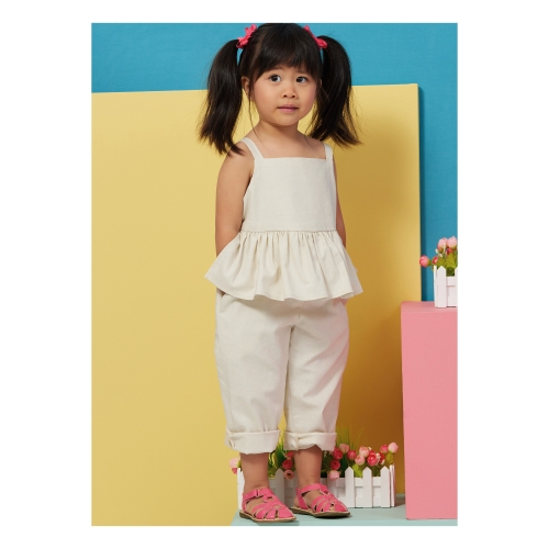 Lõikekomplekt BUTTERICK B6936 TODDLERS` OVERALLS AND DRESS, Sizes: A (1/2-1-2-3-4), B6936A 
