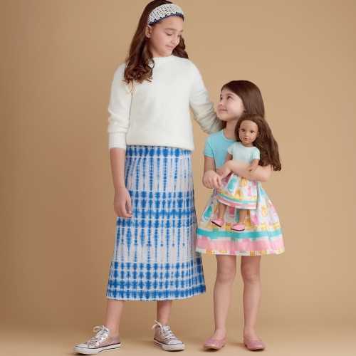 Laste, tüdrukute, ja nukkude seelikud, Simplicity Pattern #S8961 