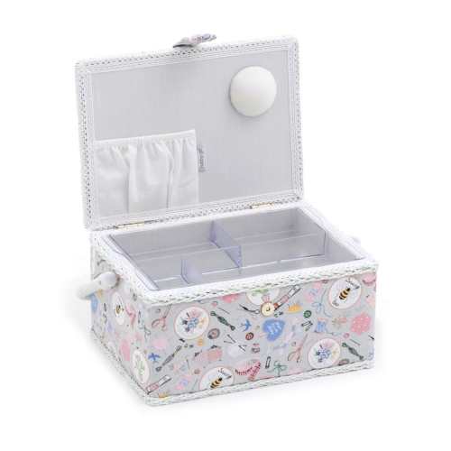 Fabric Covered Sewing Basket, Homemade, Hobby Gift 