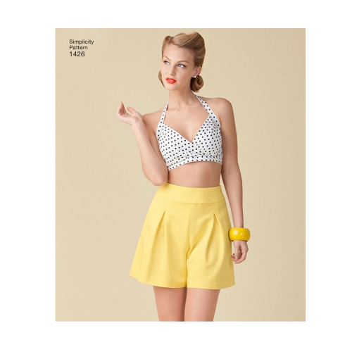 Naiste vintage 1950`ndate Bra topid, Simplicity Pattern #1426 