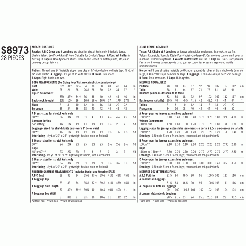 Naiste Halloween kostüüm, Simplicity Pattern #S8973 