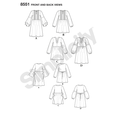 Naiste kleit või tuunika, Simplicity Pattern #8551 