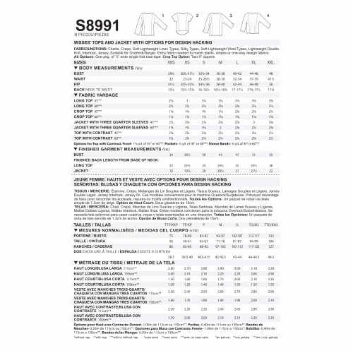 Naiste hõlmikmantlid, suurused: 16-18-20-22-24, Simplicity Pattern #S8991 