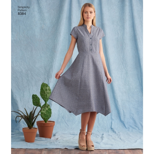 Naiste kleit pikkuse variatsioonide ja topiga, Simplicity Pattern # 8384 
