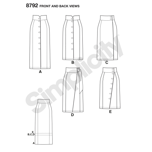 Naiste seelikud, Simplicity Pattern #8792 