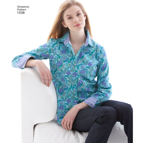 Naiste eest nööbitav särk, Simplicity Pattern #1538 