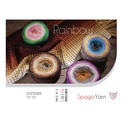 Puuvillasekoitelanka Rainbow, Spago 