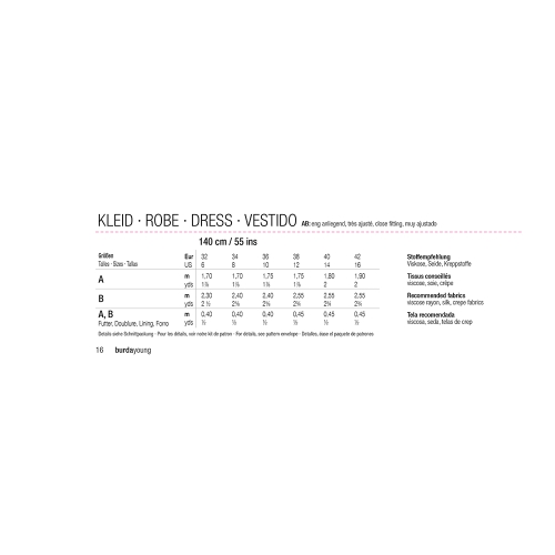 Kleit Nr.32-42, Burda Style Nr.6537 
