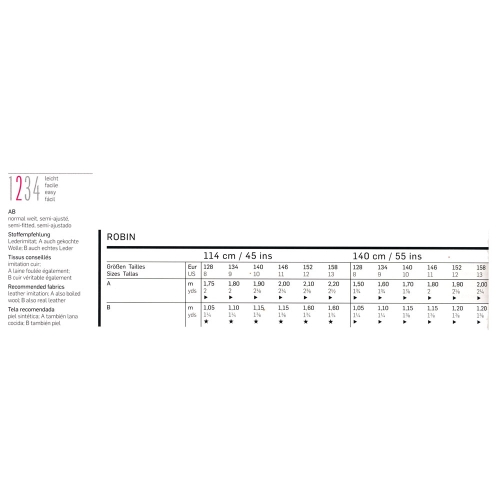 Robin Hood, Kasv 128-158cm / Robin / Burda 9510 