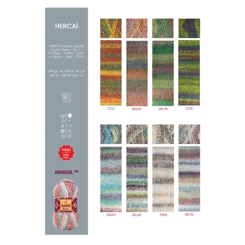 Yarn Hercai, Nako, 100 g = 156 m 
