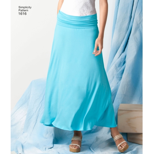 Naiste trikoo või kootud materjalist seelikud, Simplicity Pattern #1616 
