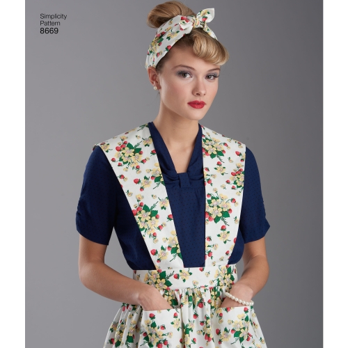 Naiste vintage põlled, suurused: A (S-M-L), Simplicity Pattern #8669 