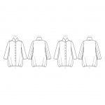 Выкройка: Misses` Loose Shirts with Stand Collar, Shaped Hem and Tucks, Butterick B6491 