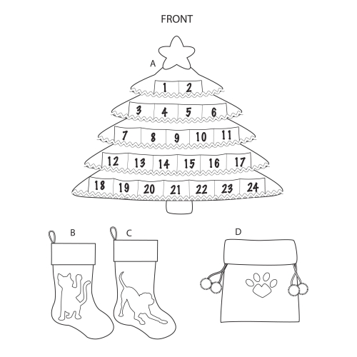 Pühadeootuse kalender ja aksessuaarid, Simplicity Pattern #S9038 