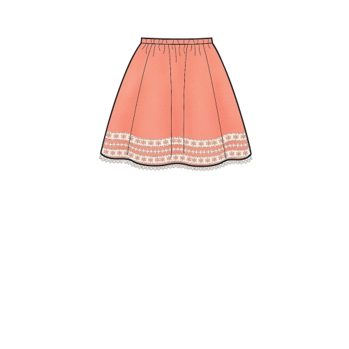 Laste, tüdrukute, ja nukkude seelikud, Simplicity Pattern #S8961 