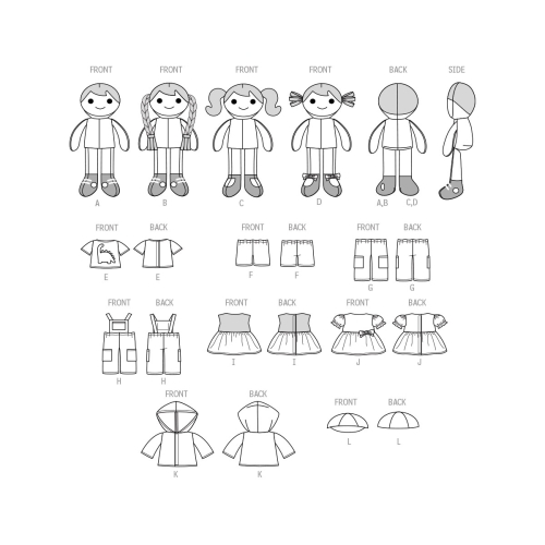 Simplicity lõikekomplekt S9770 14 1/2` CLOTH DOLLS AND CLOTHES BY LONGIA MILLER, SS9770OS 