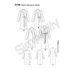 Naiste ja väikesekasvuliste Petite-naiste voodriga mantel, Simplicity Pattern #8796 