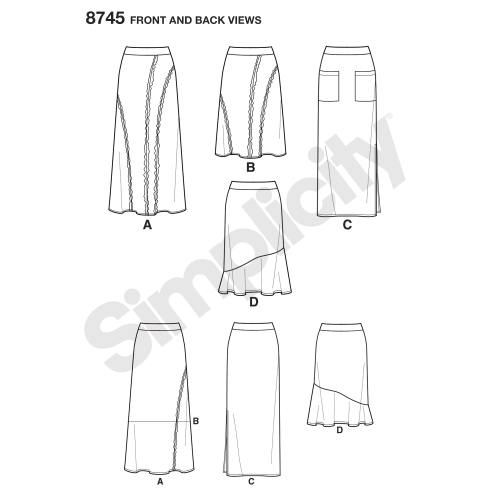 Naiste Easy to Sew trikooseelikud, suurused: A (XS-S-M-L-XL), Simplicity Pattern #8745 
