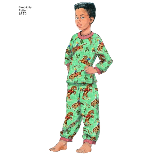 Väikelaste ja laste magamisriietus ja hommikumantel, Simplicity Pattern #1572 