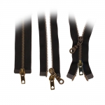 Open end two-way metal Zippers, Metal zip fasteners, 2 sliders, 50cm, member width: 6mm 