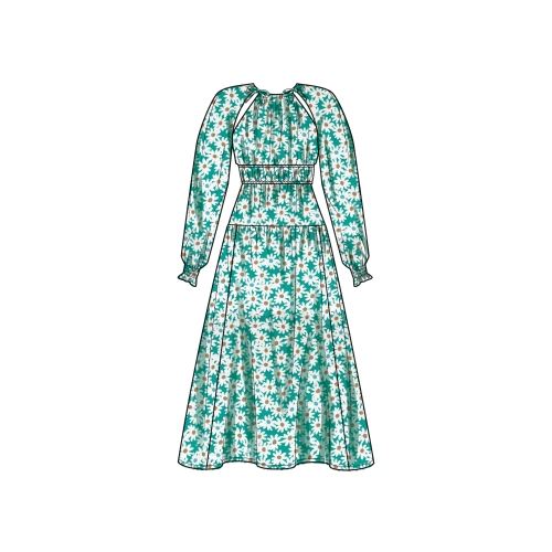 Simplicity lõikekomplekt S9678 MISSES` DRESS WITH SLEEVE AND LENGTH VARIATIONS 