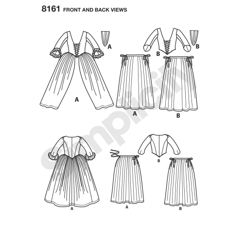 Naiste 18 sajandi kostüümid, Simplicity Pattern #8161 