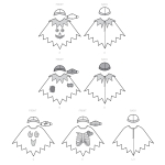Швейные выкройки Simplicity S9351 Children`s Poncho Costumes, Hats and Face Masks, A (S-M-L) 