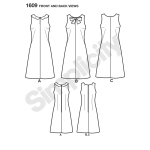 Women`s Jiffy 1960`s Vintage Dress, Simplicity Pattern #1609 