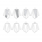 Выкройка: Misses` Seamed Tunics with Asymmetical Hems, Butterick B6377 