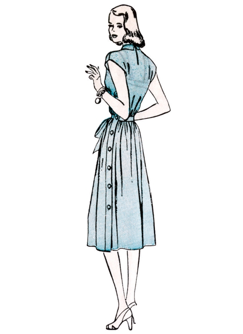 Lõikekomplekt BUTTERICK B6889 MISSES SIDE-BUTTON DRESS 