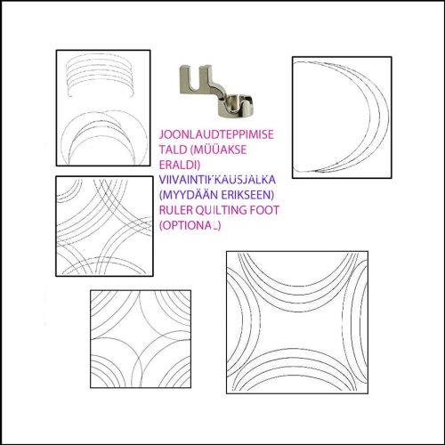 Линейка по исползование стегальную лапку, 14,6 см × 14,6 см Yütien Design HCIR4 