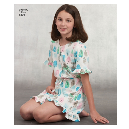 Tüdrukute ja Neidude trikoo-kombinesoon, suurused: A (S - L / XS - XL), Simplicity Pattern # 8801 