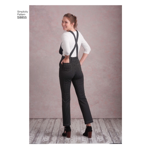 Misses` knit Overalls, Simplicity Pattern #S8855 