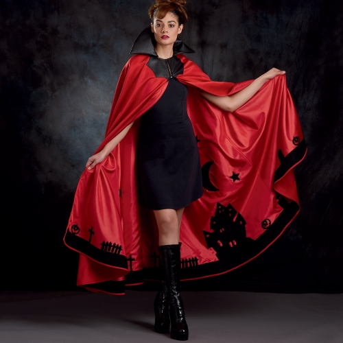 Misses` Cape with Tie Costumes, Sizes: S-M-L, Simplicity Pattern #S9008 
