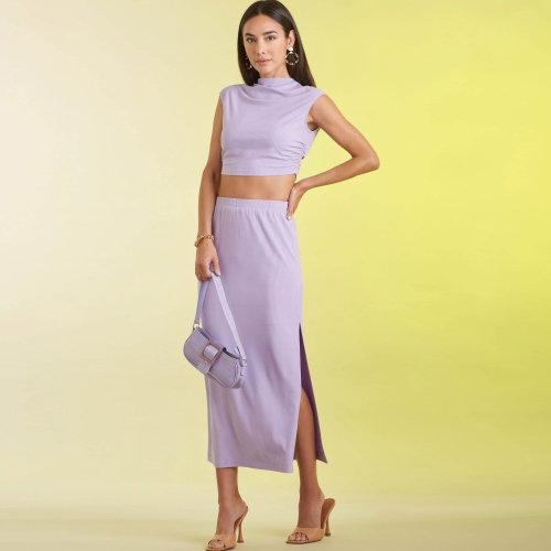 Simplicity lõikekomplekt S9757 MISSES` KNIT TOP AND SKIRT IN TWO LENGTHS, SS9757A 