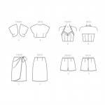 Выкройка: Misses`, sizes: Misses` Petite Bolero, Halter or Strapless Bustier, Sarong and Shorts, Butterick B6354 