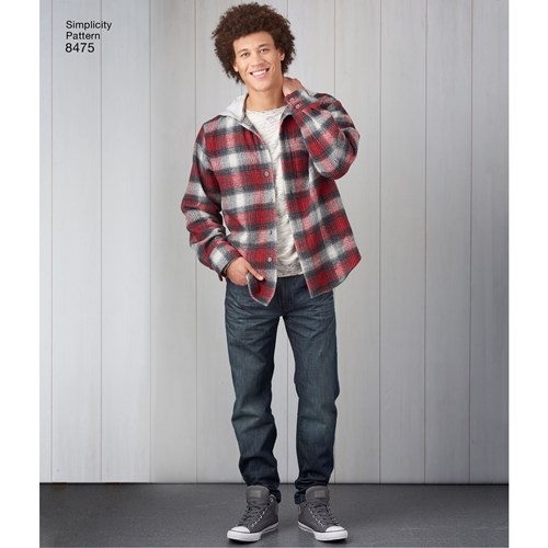 Meeste ja poiste jakk ja särk, suurused: A (S - L / S - XL) Simplicity Pattern #8475 