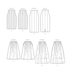 Misses` Raised-Waist or Elastic-Waist Skirts, Butterick B6326 