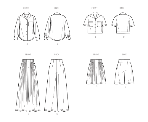 Simplicity lõikekomplekt S9715 MISSES` SHIRT, PANTS AND SHORTS, SS9715 