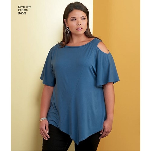 Naiste Seda-on-kerge-õmmelda trikootopid suurusedd XXS-XXL, Simplicity Pattern #8453 