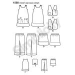 Laste jumper, kleitid, vest, püksid ja seelik, suurused: A (3-4-5-6-7-8), Simplicity Pattern #1568 