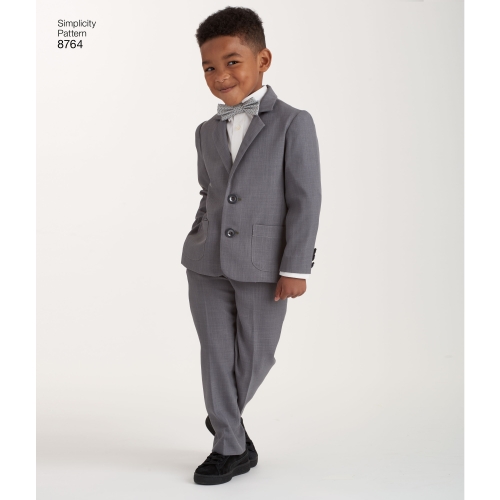 Poiste ülikond ja lipsud, suurused: A (3-4-5-6-7-8), Simplicity Pattern #8764 