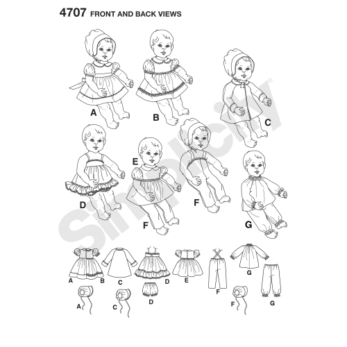 Nukuriided, suurused: A (S,M,L), Simplicity Pattern #4707 