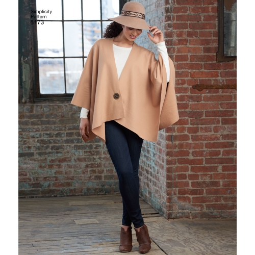Naiste fliisist hõlmikpontšo, Simplicity Pattern #8173 