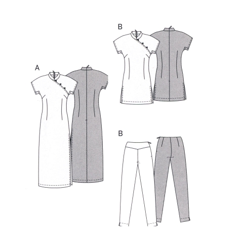 Hiina tibi, Lõiked suurustele (Eur Sizes) 34-42 / Suzi Wong / Burda 2773 